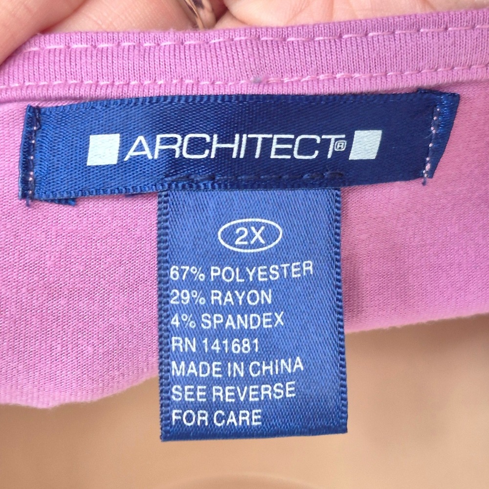 Architect lilac‎ pink purple tee shirt casual dress with pockets women's plus 2X - Picture 5 of 6
